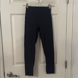 lululemon high rise leggings 23” micro houndstooth blue multi